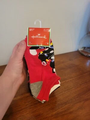 Hallmark 女式低帮袜假日圣诞套装 10 件装全新踝 — 第 1/4 张图片