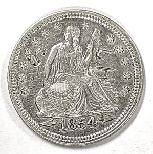1854 Arrows Liberty Seated Quarter - Picture 1 of 2