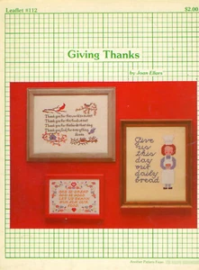 Giving Thanks Cross Stitch Pattern, Joan Ellars, The Graph Menagerie, Religious - Picture 1 of 2