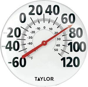 Extra Large Metal Wall Indoor Outdoor Thermometer, Easy to Read Numbers for Pati - Picture 1 of 12