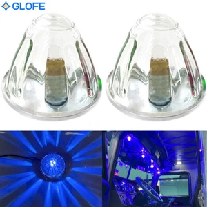 2X Watermelon Blue LED Bulbs Lights Clear Glass Lens 1156 1 Wire Incandescent - Bild 1 von 10