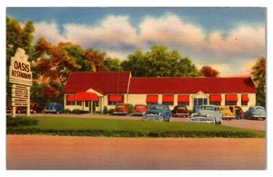 ORANGE CONNECTICUT OASIS RESTAURANT VINTAGE LINEN POSTCARD - Imagen 1 de 2