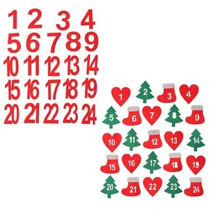 Advent Calendar Number Xmas Ornament Gift Felt Sticker Christmas Label - Picture 1 of 8