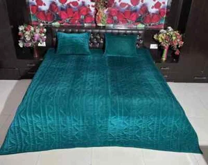 Teal velvet bed Quilt Velvet Comforter King Size For Bedding Quilts - Picture 1 of 9