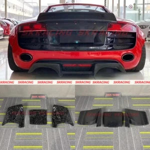 Carbon Fiber/Forged Carbon/Gloss Black Fit Audi R8 V8 08-15 Rear Bumper Diffuser - Picture 1 of 34
