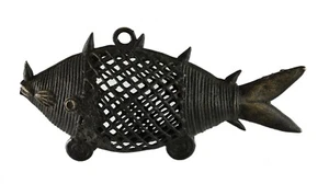 Statuette Poisson en laiton - Art tribal Bastar et Orissa Dhokra Inde 7233 - Imagen 1 de 8
