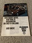 Vintage 1980 VOLKSWAGEN RABBIT DIESEL Car Print Ad BROWN