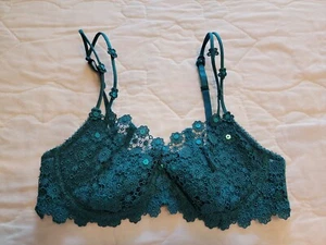 Ambrielle Teal Underwire Floral Lace Bra Size 36B - Picture 1 of 12