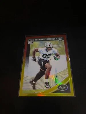 Chris Herndon IV  2018 Donruss Optic Red Yellow Prizm RC Jets 134 - Image 1 of 2