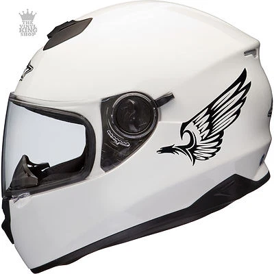 2 adesivi decalcomania vinile ali d'aquila tribali casco bici - moto quad scooter