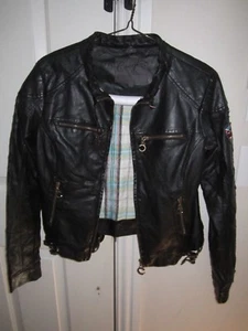 COOGI AUSTRALIA FAUX LEATHER JACKET - LADIES' LARGE - PLAID LINING - SEE DESC. - Picture 1 of 8