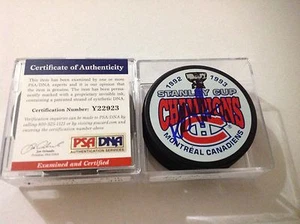 Kirk Muller Signed 92-93 Stanley Cup Canadiens Puck PSA DNA COA Autographed c - Picture 1 of 3