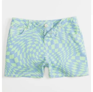 RSQ Girls Checker High Rise Mom Shorts Size L Matching Vans Slip On - Picture 1 of 4