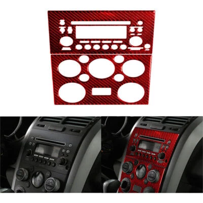 Cubierta del panel de control central de fibra de carbono rojo para Suzuki Grand Vitara 2010-13 Foto 1 de 4