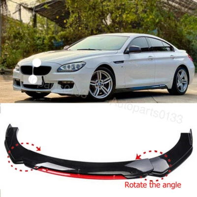 For BMW 640i 650i Coupe Series Front Bumper Lip Spoiler Splitter Gloss Black Red Foto 1 de 4
