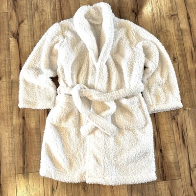 Халат для ванны Pottery Barn женский размер S маленький белый супермягкий плюшевый медведь длина до колена - Изображение 1 из 4