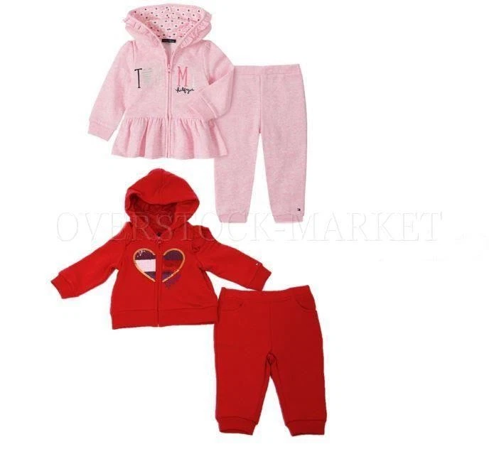 NEW TODDLER GIRLS TOMMY HILFIGER 2 PIECE FLEECE JOGGER OUTFIT! VARIETY SZ/COLORS - Image 1 of 1