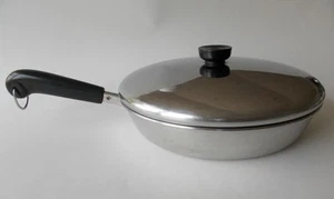 Padella padella 10" Revere Ware tutta in acciaio inox con coperchio Clinton, ILL #84 - Foto 1 di 8