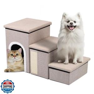 Dog Steps for Bed and Couch, 17”H Foldable Dog Stairs for Small Older Dogs Ca - Picture 1 of 5
