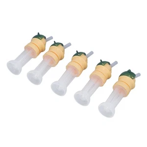 Child-Friendly 5 Pack Green Cat Straw Cap with Spill Proof Design - Picture 1 of 15