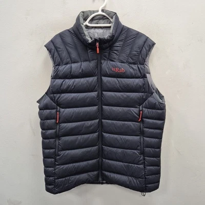 Rab Electron Pertex Quantum Pro Down Zip Puffer Grey Bodywarmer Vest Gilet XL - Image 1 of 4