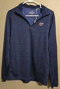 Vineyard Performance Azul Profundo 1/2 Cremallera Broadfield Suéter Pullover Chaqueta Talla Pequeña - Imagen 1 de 6