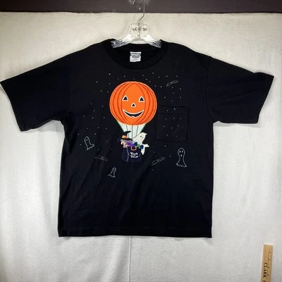 Винтажная женская футболка для Хэллоуина большой карман США двусторонняя художественная веселая краска - Изображение 1 из 4