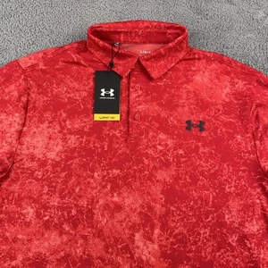 Under Armour Shirt Mens Large Red Playoff 2.0 Polo Golf Athletic UPF 40 New - Picture 1 of 13