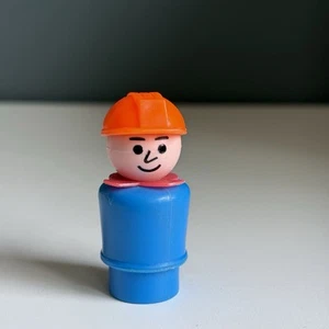 Seltene Vintage 70er 80er Fisher-Price Little People Bauarbeiter Figur T76 - Bild 1 von 12