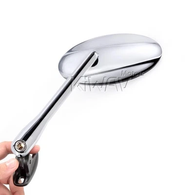 Carenado espejos retrovisores delgado cromo ovalado ULTRA mate base negra se adapta a Yamaha FJR FZS Foto 1 de 4