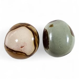 Polychrome Jasper Polished Pebbles Madagascar 126.2 grams. 2 Piece Lot - Picture 1 of 2