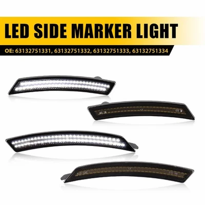 For Mini Cooper R55 R56 R57 R58 White Front Rear LED Side Marker Fender Lights J - Image 1 of 4