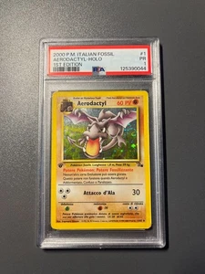 Italian - PR POOR Aerodactyl Fossil 1st Edition 1999 1/62 Holo PSA 1 - Picture 1 of 2