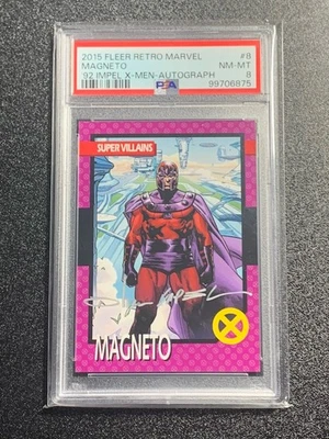 2015 Marvel Retro 🔥 1992 X-MEN IMPEL MAGNETO PSA 8 🔥 Autograph - Image 1 of 2