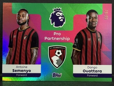2025-26 Topps EPL Bournemouth Antoine Semenyo /Ouattara Partnership Green /99 - Image 1 of 4