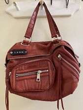L.A.M.B. Gwen Stefani Vane Corsaire Red Pebbled Leather Satchel Hand Bag  Purse