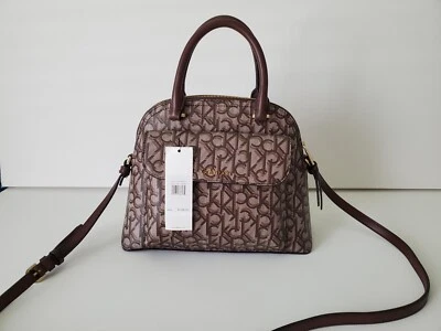 Bolso de mano para mujer Calvin Klein, logotipo CK, color castaño Foto 1 de 4