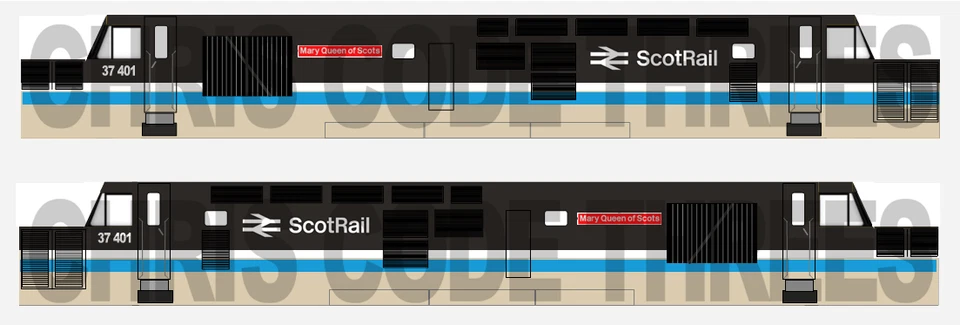 Selbstklebender Vinyl Class 37 Aufkleber Anzug Spur N Dapol / Farish - Scotrail 37401