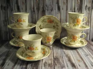 MIKASA HERITAGE OLDE TAPESTRY CUPS & SAUCERS - SIX SETS - Picture 1 of 1