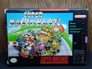 Super Nintendo Super Mario Kart SNES 1992 Game + Manual Complete In Box CIB - Picture 1 of 10