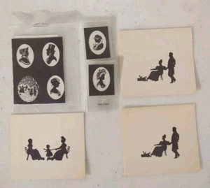 Miniature Silhouette Victorian Pictures Wee-uns Dorothy Lindquist Dollhouse - Picture 1 of 6