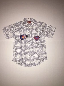 Brand New- DC Comics Superman Short Sleeve Button Front Shirt Boys (Size 4) - Picture 1 of 4