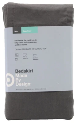 Юбка для кровати Made By Design серая размер Twin глубина 14 дюймов легкий уход остается на месте - Изображение 1 из 4