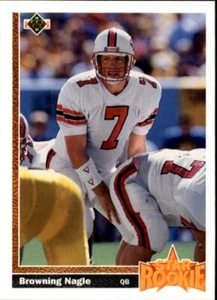 Browning Nagle RC 1991 Upper Deck Football Star Rookie # 11 MINTNew York Jets - Picture 1 of 2
