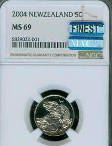 2004 NEW ZEALAND 5 CENTS NGC MS69 MAC FINEST MAC SPOTLESS 2,800 MINTED * - Picture 1 of 2