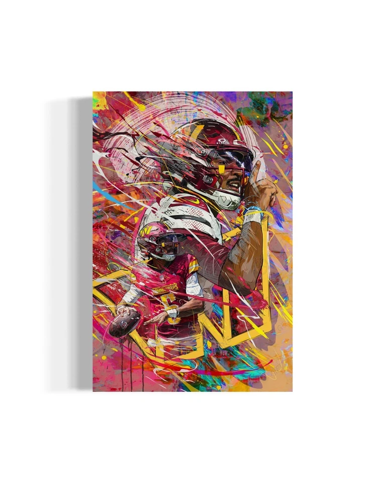 Jayden Daniels | Sports Wall Art | Canvas | Washington Commanders - Image 1 of 4
