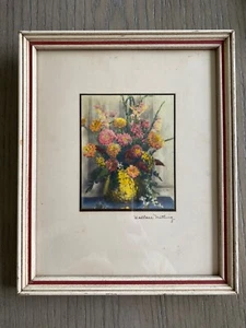 Vintage Wallace Nutting Hand Colored Print Photo floral  Signed and Framed - Picture 1 of 2