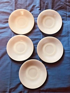 5 Anchor Hocking Fire King Ware weiß Milchglas Untertassen Teller Schale Vintage 6" - Bild 1 von 5