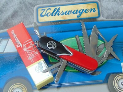 POLYFLAME VW Taschenmesser Bulli T1 Multifunktionsmesser Messer Klappmesser VW Samba Rot!