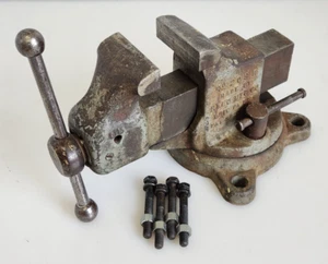 Vintage 1953 Reed Mfg Co No. 203R Bench Vise, 5.5" Jaw, 4" Capacity, Swivel Base - Picture 1 of 18